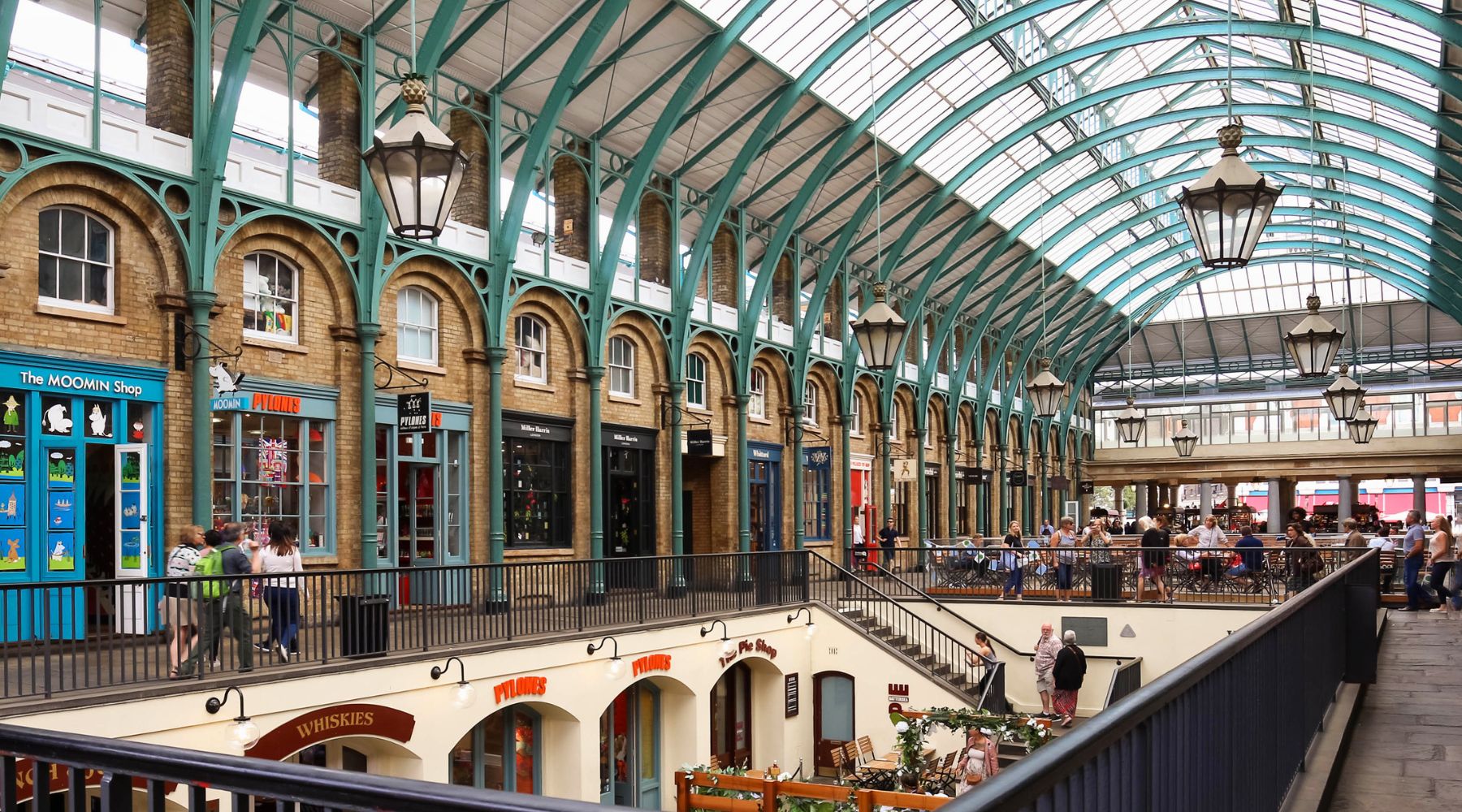 Covent Garden inside the Piazza with people walking 